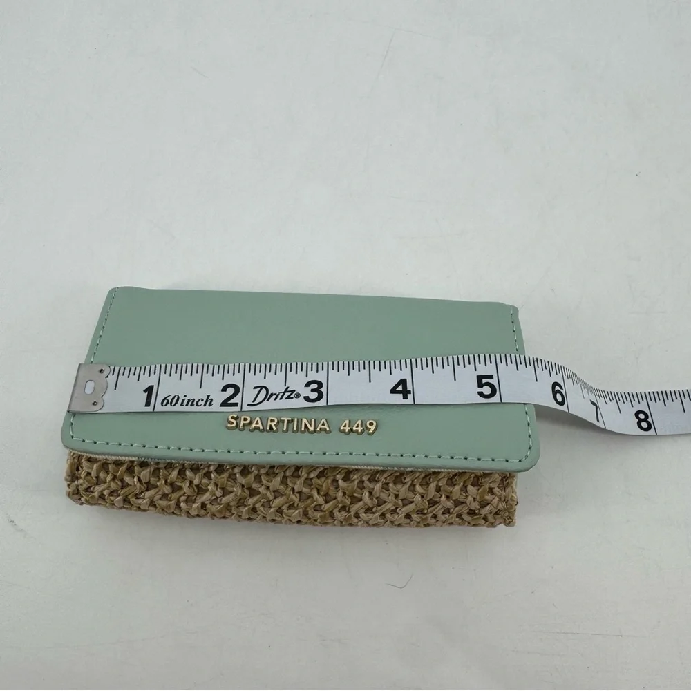 Spartina 449 Mint Leather Jute Mermaid Mirrored Cosmetic Case Keychain Tag Set